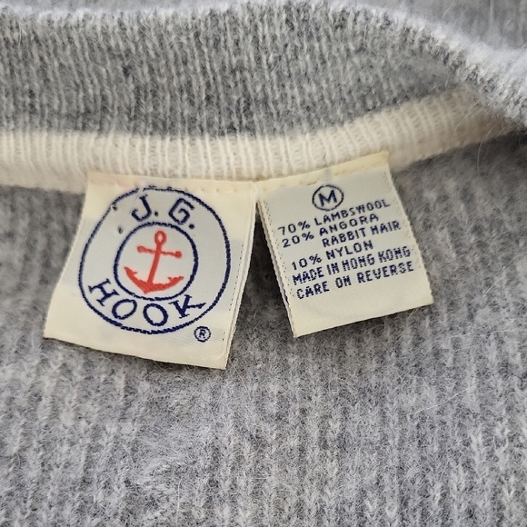 J.G. Hook Vintage Gray Lambswool  Cardigan - Picture 11 of 11